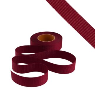 Petersham Ribbon - Solid Maroon - 25mm x 20m roll