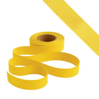 Petersham Ribbon - Solid Yellow - 25mm x 20m roll