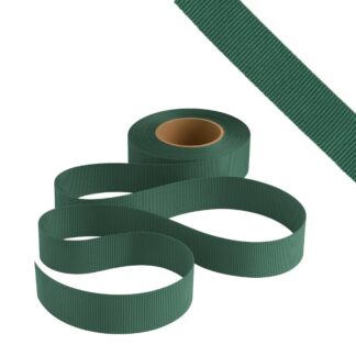 Petersham Ribbon - Solid Beetle Green - 25mm x 20m roll