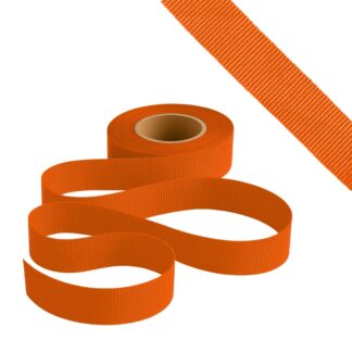 Petersham Ribbon - Solid Orange - 25mm x 20m roll