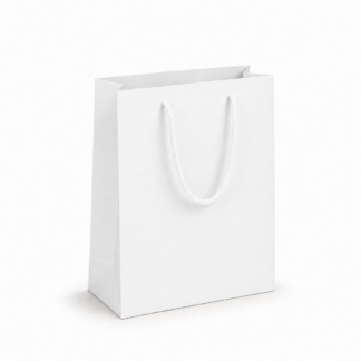 White Kraft A5 Paper Carrier Bag with Handles – 210 x 155 x 82mm