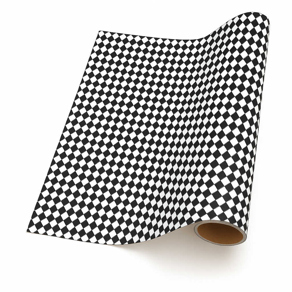 Black & White Checkerboard – Giftwrap (5m x 50cm) – Paper Packaging Place