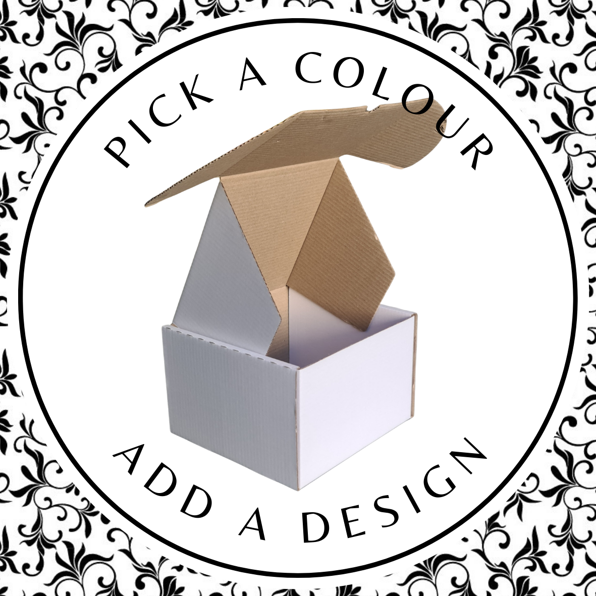 Design Shipper Box (Tall Square) - White Kraft 220 x 220 x 150mm (10 Boxes)