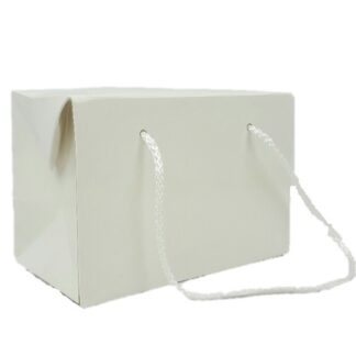 White Gloss Box Bag with Cord Handles (S)