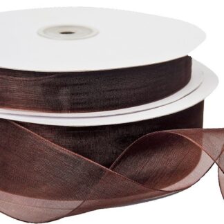 Brown Organza Ribbon 40mm x 100m