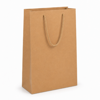Brown Kraft A3 Paper Carrier Bag with Natural Jute Handles – 413 x 275 x 136mm
