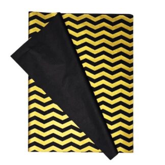 Gold Zigzags on Black Wrapping Tissue (25 Sheet Pack)