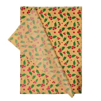 Holly Berry Wrapping Tissue (25 Sheet Pack)