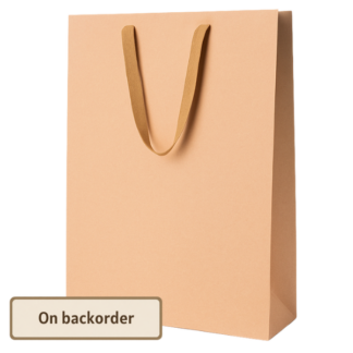 Brown Kraft Handy 400 x 300 x 100mm with Ribbon handles