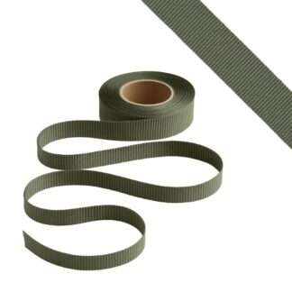Petersham Ribbon - Solid Olive - 15mm x 20m roll
