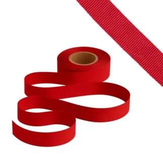 Petersham Ribbon - Solid Red - 25mm x 20m roll