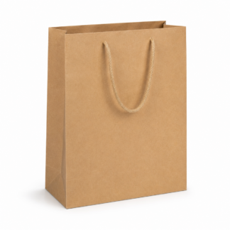 Brown Kraft A4 Paper Carrier Bag with Natural Jute Handles – 318 x 235 x 125mm